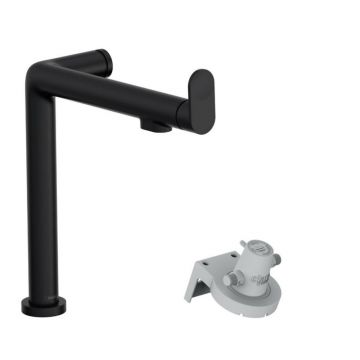 Baterie bucatarie monocomanda si sistem filtrare negru mat Hansgrohe Aquittura M91 240 cu 1 jet