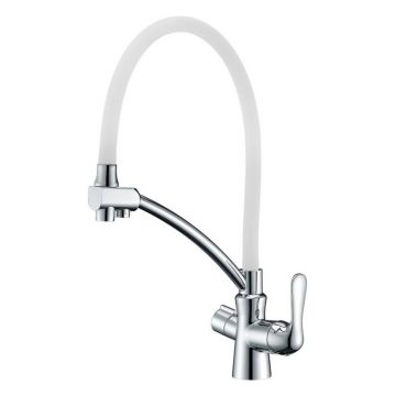 Baterie de bucatarie monocomanda alb/crom Lemark Comfort LM3070C-White-EU
