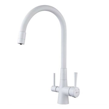 Baterie de bucatarie monocomanda alb Lemark Comfort