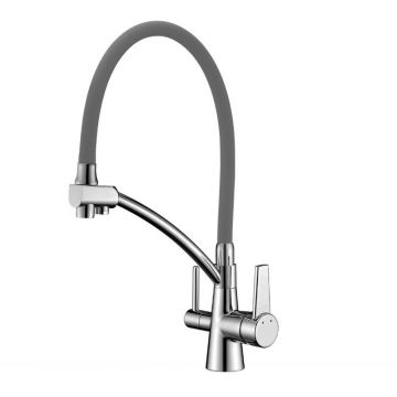 Baterie de bucatarie monocomanda gri/crom Lemark Comfort LM3071C-Gray-EU