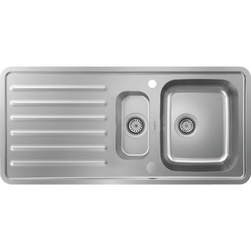 Chiuveta bucatarie Hansgrohe S41 inox 107.5x50.5 cm cu orificiu buton