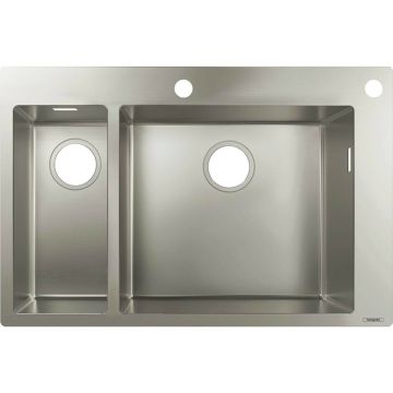 Chiuveta bucatarie Hansgrohe S71 inox 75.5x50 cm cu orificiu buton control
