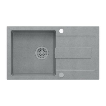 Chiuveta compozit incastrata Quadron Pop Christian 111 gri piatra 78x45 cm