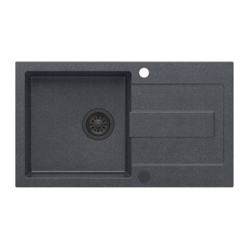 Chiuveta compozit incastrata Quadron Pop Christian 111 negru - black dotted 78x45 cm