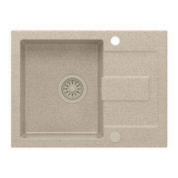 Chiuveta compozit incastrata Quadron Pop Christian 116 bej nisip 60x45 cm