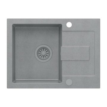 Chiuveta compozit incastrata Quadron Pop Christian 116 gri piatra 60x45 cm