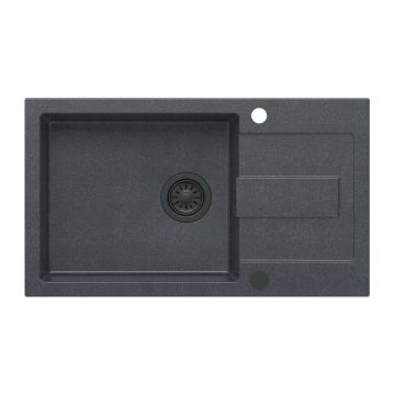 Chiuveta compozit incastrata Quadron Pop Christian 136 XL negru - black dotted 78x45 cm
