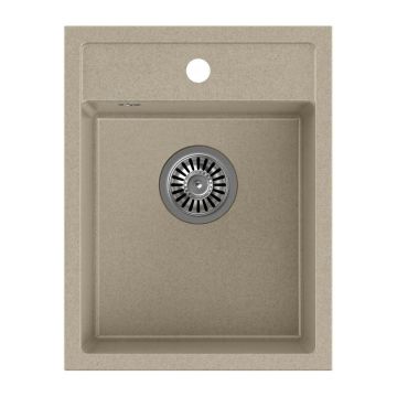 Chiuveta compozit incastrata Quadron Pop Johnny 90 bej 39x50 cm