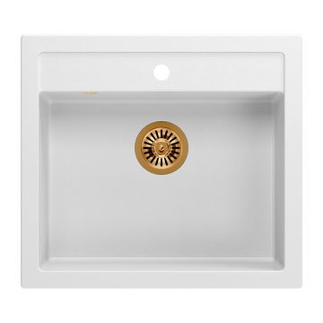 Chiuveta compozit incastrata Quadron Unique Bill 110 alb - cupru 60x54 cm