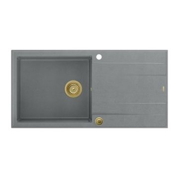 Chiuveta compozit incastrata Quadron Unique Evan 146 XL gri - auriu 100x50 cm