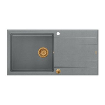 Chiuveta compozit incastrata Quadron Unique Evan 146 XL gri - cupru 100x50 cm