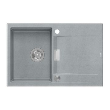 Chiuveta compozit incastrata Quadron Unique Oven gri - inox 76x50 cm