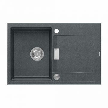 Chiuveta compozit incastrata Quadron Unique Oven negru diamant - inox 76x50 cm