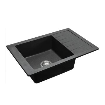 Chiuveta compozit Rea Sten negru nisip mat 80x48 cm