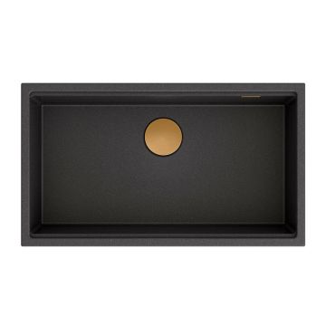 Chiuveta compozit sub blat Quadron Unique Clark 84x49 cm negru - cupru