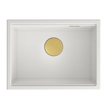 Chiuveta compozit sub blat Quadron Unique Clark alb - auriu 58x44 cm