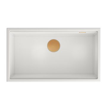 Chiuveta compozit sub blat Quadron Unique Clark alb - auriu 76x44 cm