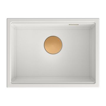 Chiuveta compozit sub blat Quadron Unique Clark alb - cupru 58x44 cm