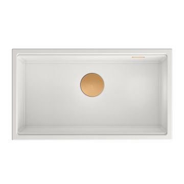 Chiuveta compozit sub blat Quadron Unique Clark alb - cupru 76x44 cm