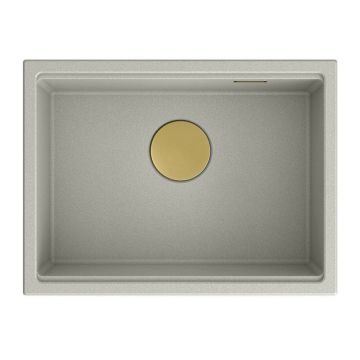 Chiuveta compozit sub blat Quadron Unique Clark gri - auriu 58x44 cm