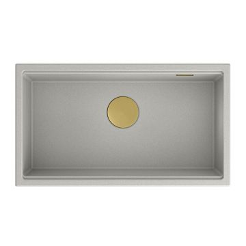 Chiuveta compozit sub blat Quadron Unique Clark gri - auriu 76x44 cm