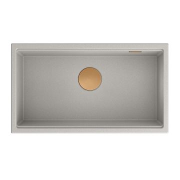 Chiuveta compozit sub blat Quadron Unique Clark gri - cupru 76x44 cm