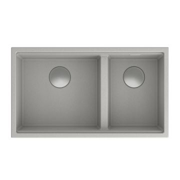 Chiuveta compozit sub blat Quadron Unique Clark gri - inox 84x49 cm