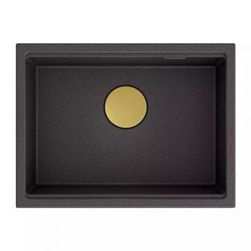 Chiuveta compozit sub blat Quadron Unique Clark negru - Auriu (Gold) 58x44 cm