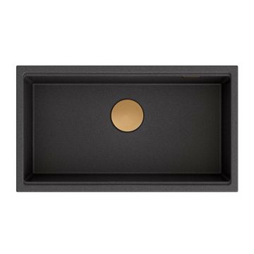 Chiuveta compozit sub blat Quadron Unique Clark negru - cupru 76x44 cm