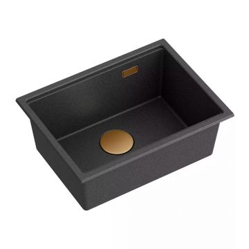 Chiuveta compozit sub blat Quadron Unique Clark negru - Cupru (Copper) 58x44 cm