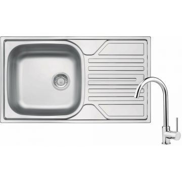 Chiuveta Deante Legato inox satinat cu robinet 76x44 cm