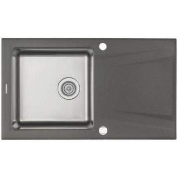 Chiuveta Deante Prime din granit antracit, cu cuva din inox 86x50 cm