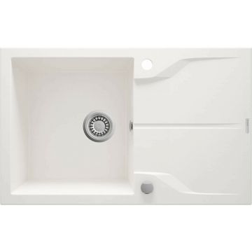 Chiuveta granit Deante Andante 1 cuva cu picurator 49x78 alb