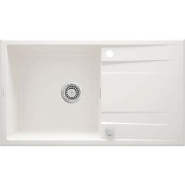 Chiuveta granit Deante Eridan 1 cuva cu picurator 50x86 cm alb