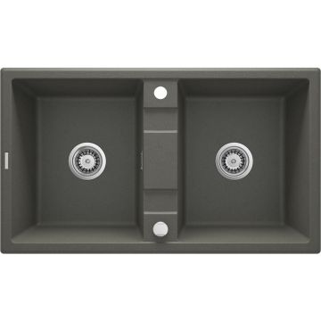 Chiuveta granit Deante Eridan 2 cuve 50x86 cm antracit