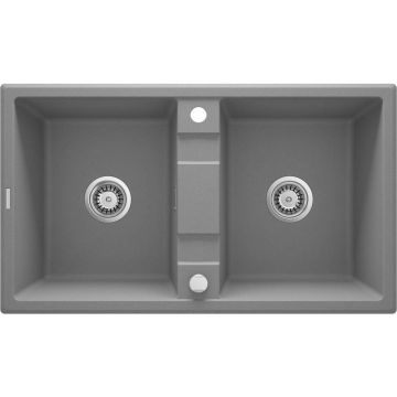 Chiuveta granit Deante Eridan 2 cuve 50x86 cm gri