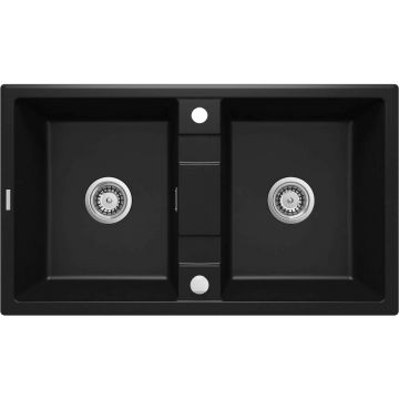 Chiuveta granit Deante Eridan 2 cuve 50x86 cm negru