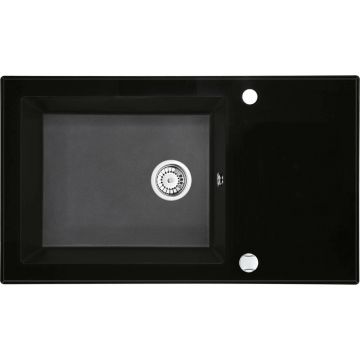 Chiuveta sticla-granit Deante Capella 50x86 cm negru
