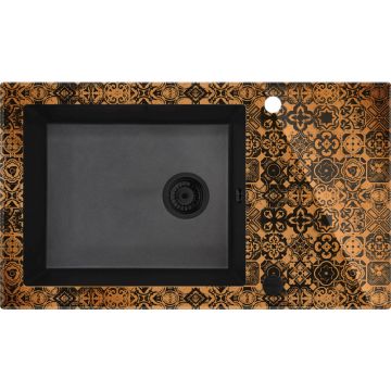 Chiuveta sticla-granit Deante Capella Precious 50x86 cm cupru/grafit