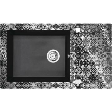 Chiuveta sticla-granit Deante Capella Precious 50x86 cm gri/grafit