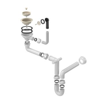 Sifon cu capac scurgere Quadron Unique bej nisip pentru chiuvete granit 1 cuva