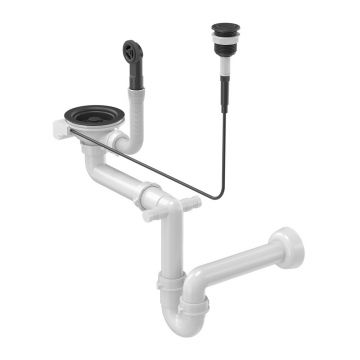 Sifon Push to Open Quadron Unique finisaj negru carbon pentru chiuvete granit 1 cuva